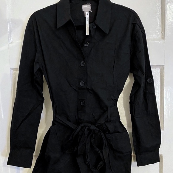 ASOS Tie Waist Button Down Boiler Romper - Picture 2 of 6
